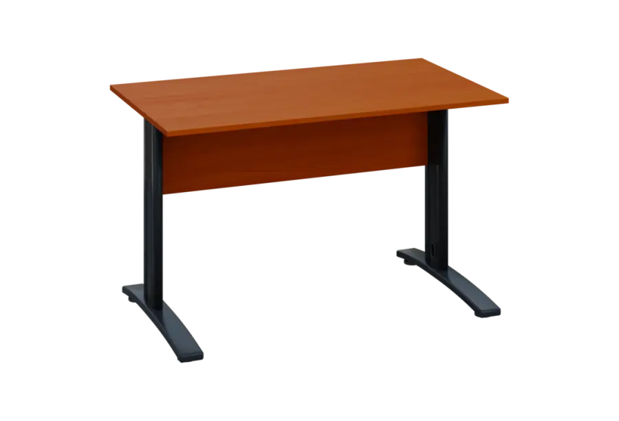 EPK 27 - 12 stůl kancelářský, kovová podnož černá, deska 25 mm, široký 1200 mm, třešeň šumavská